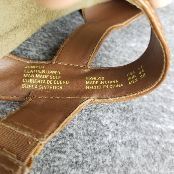 ✅Earth Shoes Juniper Brown Leather Slingback Sandals Womens 11 Wedge Heeled Shoe - Picture 2 of 10